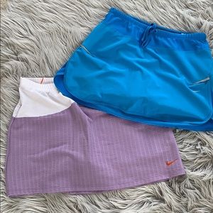 2 Tennis skirts sm & XS BLUE & Purple